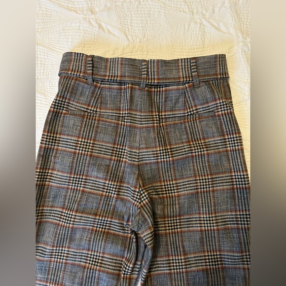 NWOT | Aritzia | Wilfred | Tie-Front Check Pant — Navy/Rust Plaid | Size 6 - Picture 7 of 16